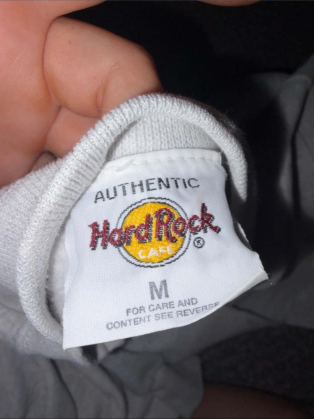 Hard Rock Cafe Light Gray Men's Crewneck Sweatshirt with Blue Logo